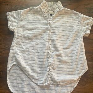Women’s Target Universal Thread Blue/White Stripe Short Sleeve Button Down XS